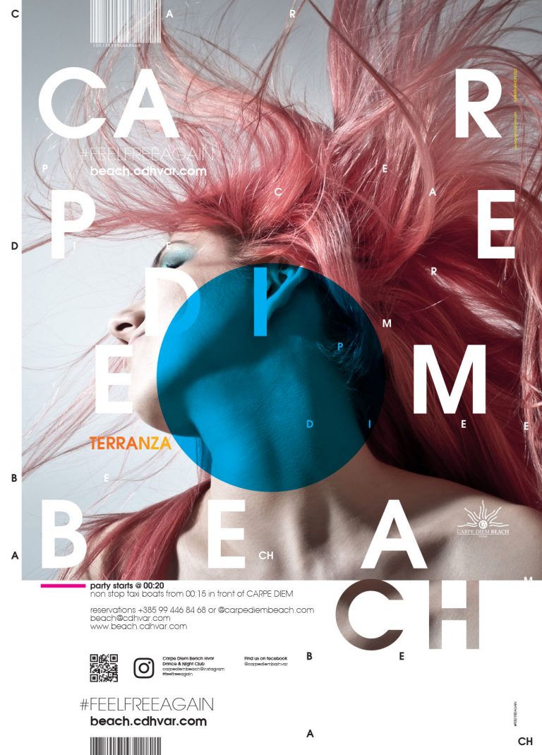 B1 Poster design Carpe Diem Beach Club Hvar 7/16