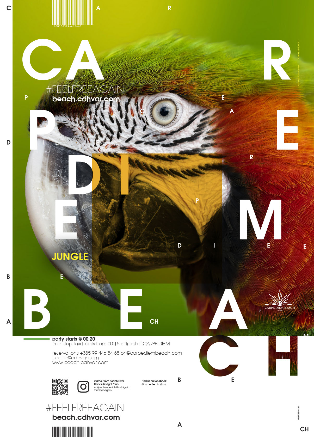 B1 Poster design Carpe Diem Beach Club Hvar 8/16