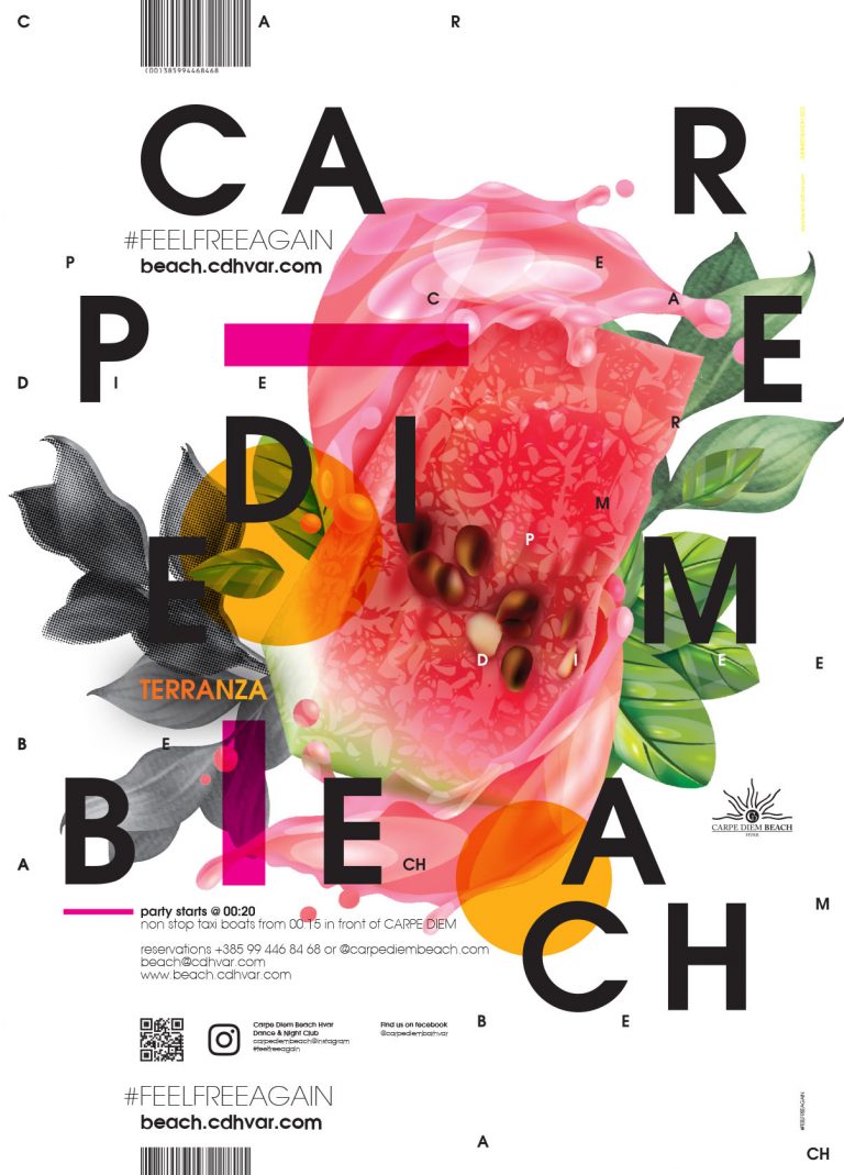 B1 Poster design Carpe Dieam Beach Club Hvar 4/16