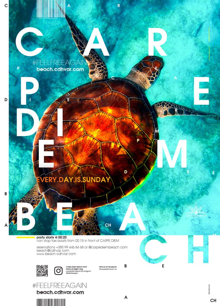 B1 Poster design Carpe Diem Beach Club Hvar 11/16